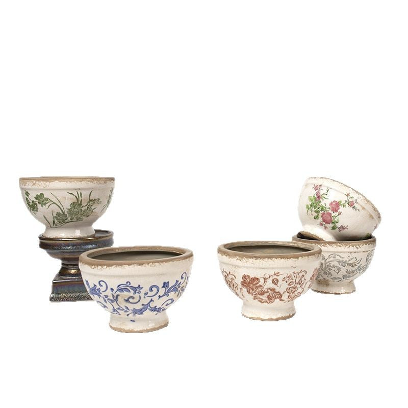 Floral Pedestal and Bowl Planters – product image 9