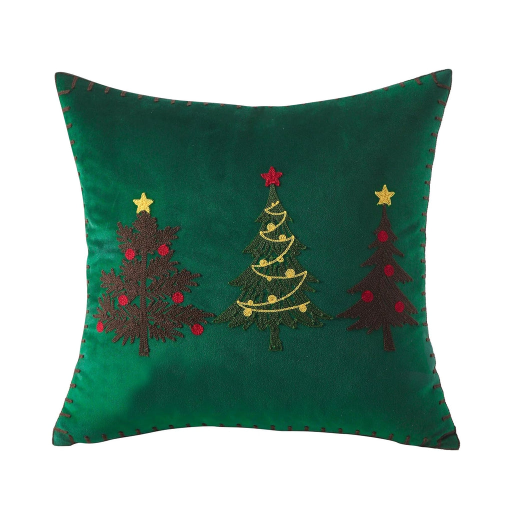 Embroidered Christmas Tree Pillow Cover, 45.01 × 45.01 cm - product view 4
