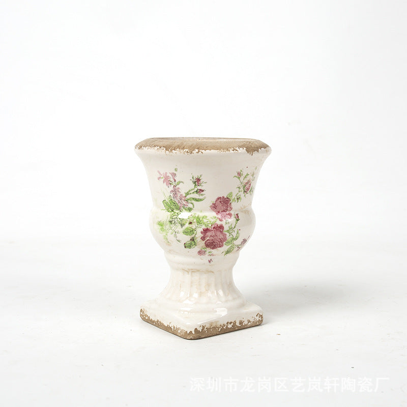Floral Pedestal and Bowl Planters – product image 6