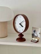 Retro Wooden Pedestal Desk Clock with Aluminium Hands - product view 10