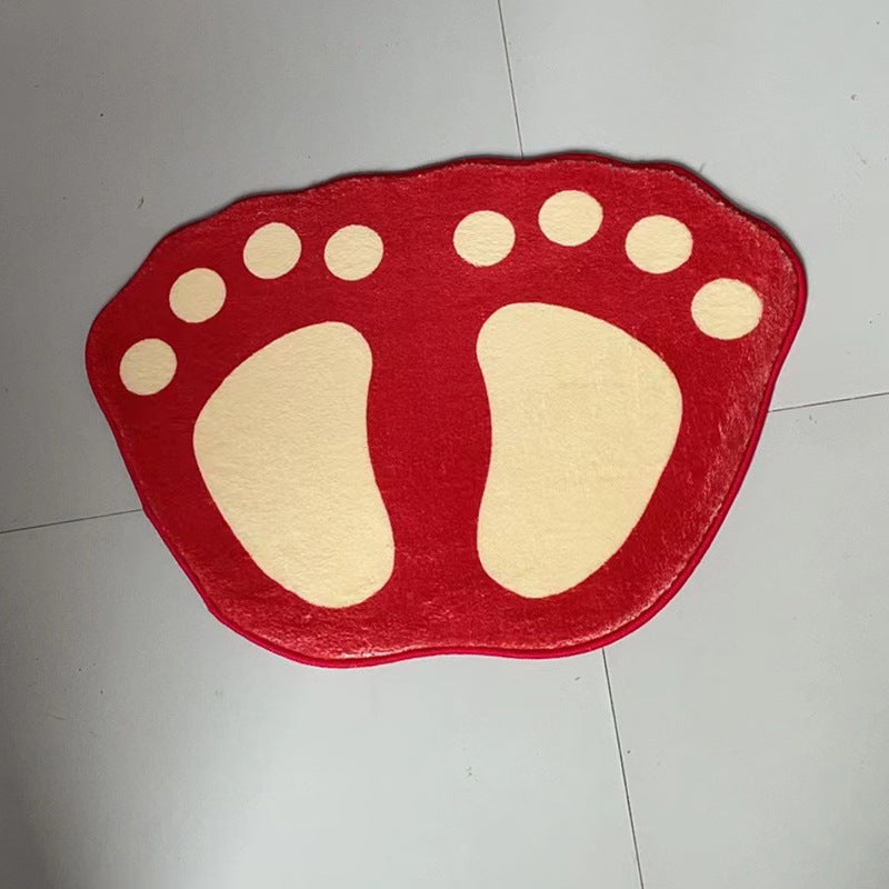 Footprint Bathroom Mat, Washable Polyester with Rubberised Backing - product view 5