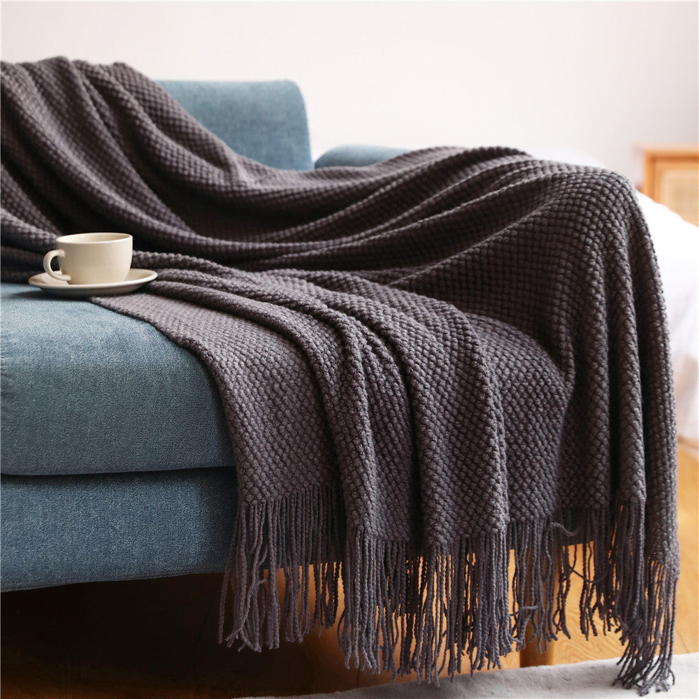 Fringed Knit Throw Blanket – product image 10