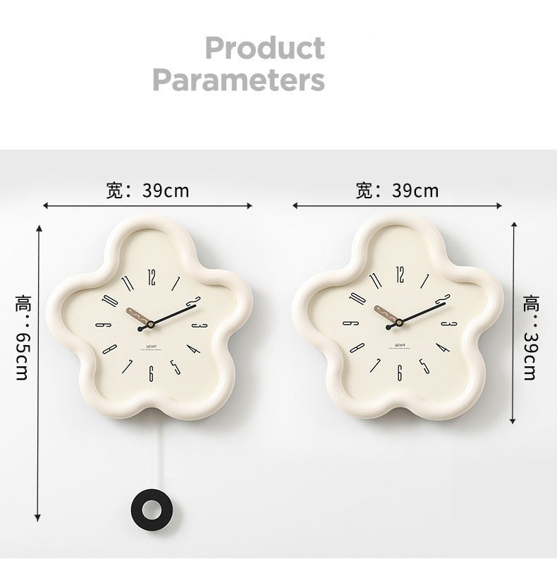 Flower Pendulum Wall Clock with Silent Sweep Movement - product view 9
