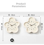 Flower Pendulum Wall Clock with Silent Sweep Movement - product view 9