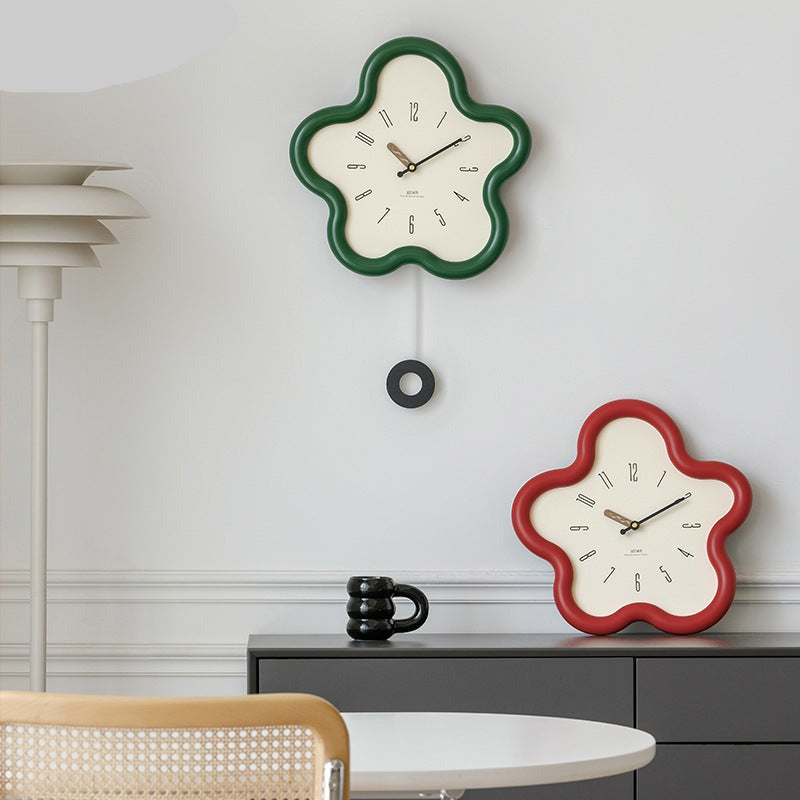 Flower Pendulum Wall Clock with Silent Sweep Movement - product view 6