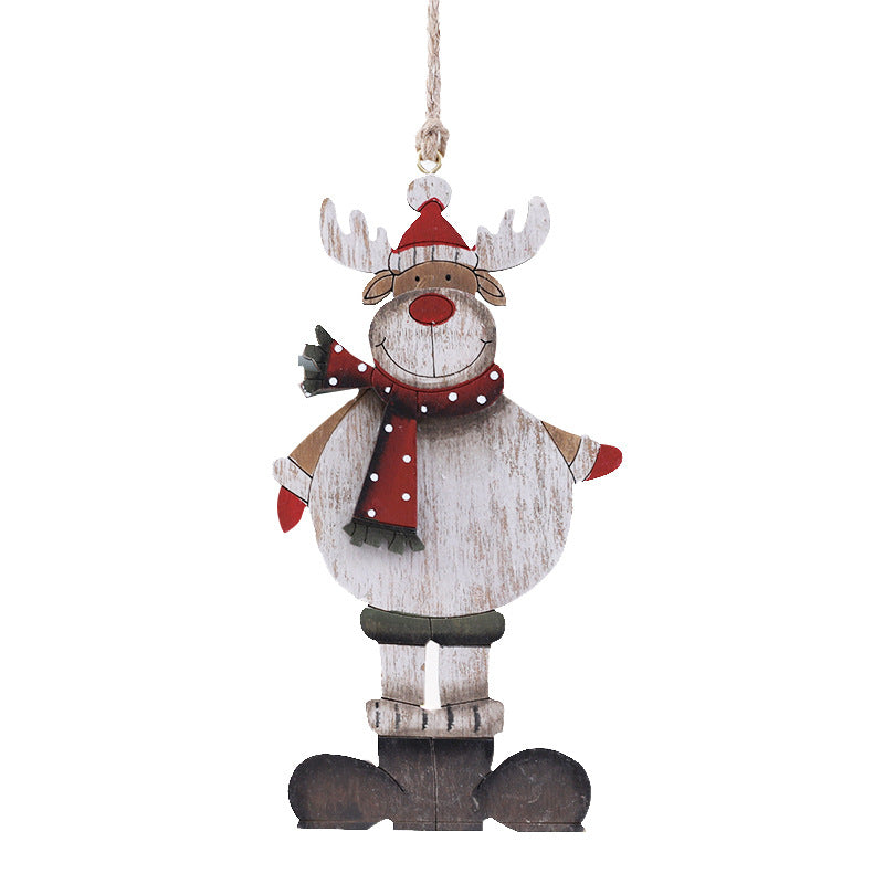 Wooden Reindeer Christmas Ornament with Scarf, 15 cm - product view 1