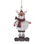 Wooden Reindeer Christmas Ornament with Scarf, 15 cm - product view 1