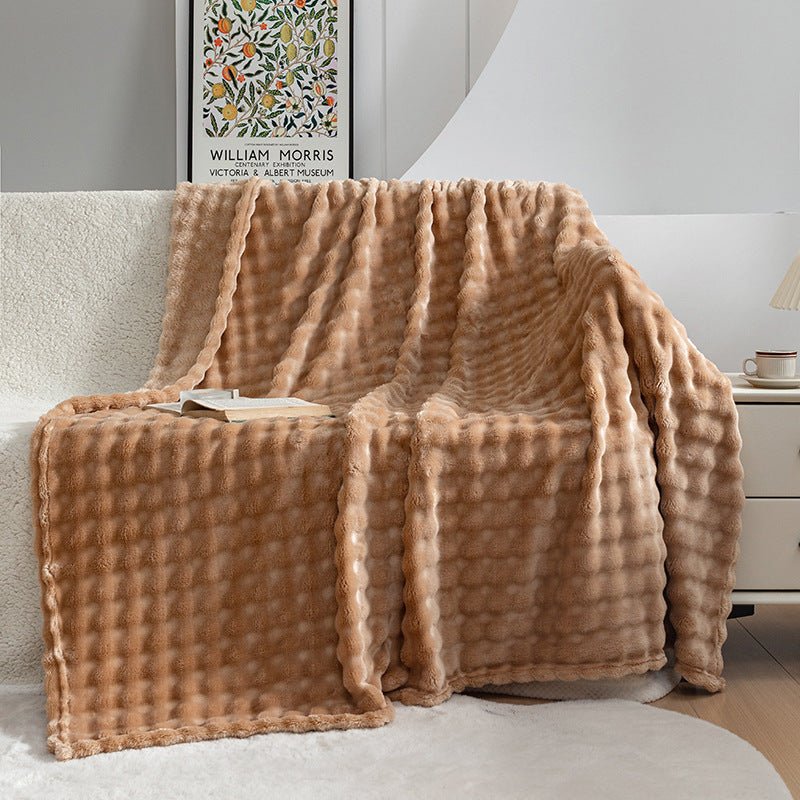 Soft Ribbed Plush Throw Blanket – product image 3