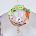 Bunny Welcome Wreath with Floral and Carrot Details - product view 1