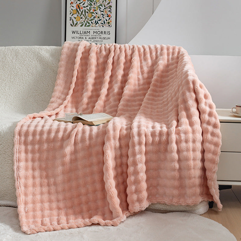 Soft Ribbed Plush Throw Blanket – product image 1