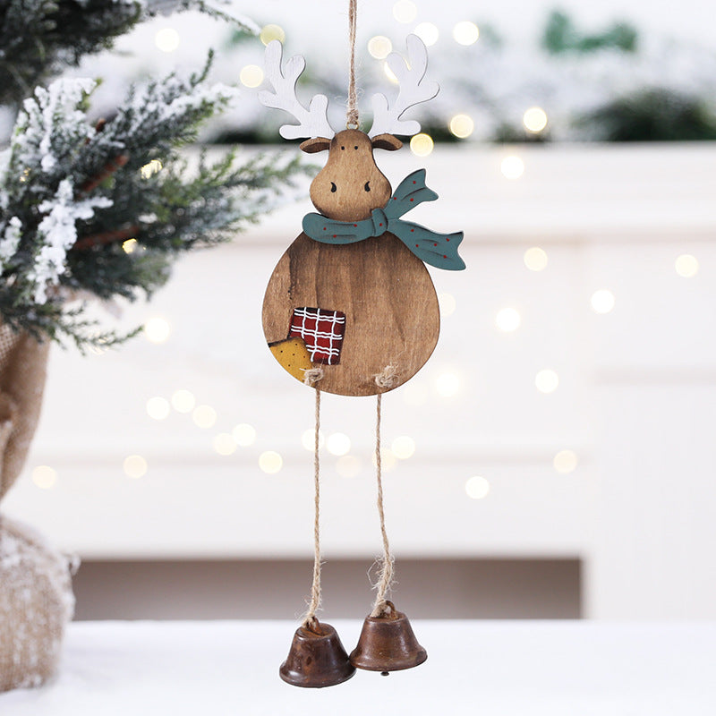 Rustic Wooden Reindeer Hanging Christmas Decoration - product view 2