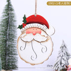 Wooden Santa Face Hanging Christmas Ornament, 20 cm - product view 2