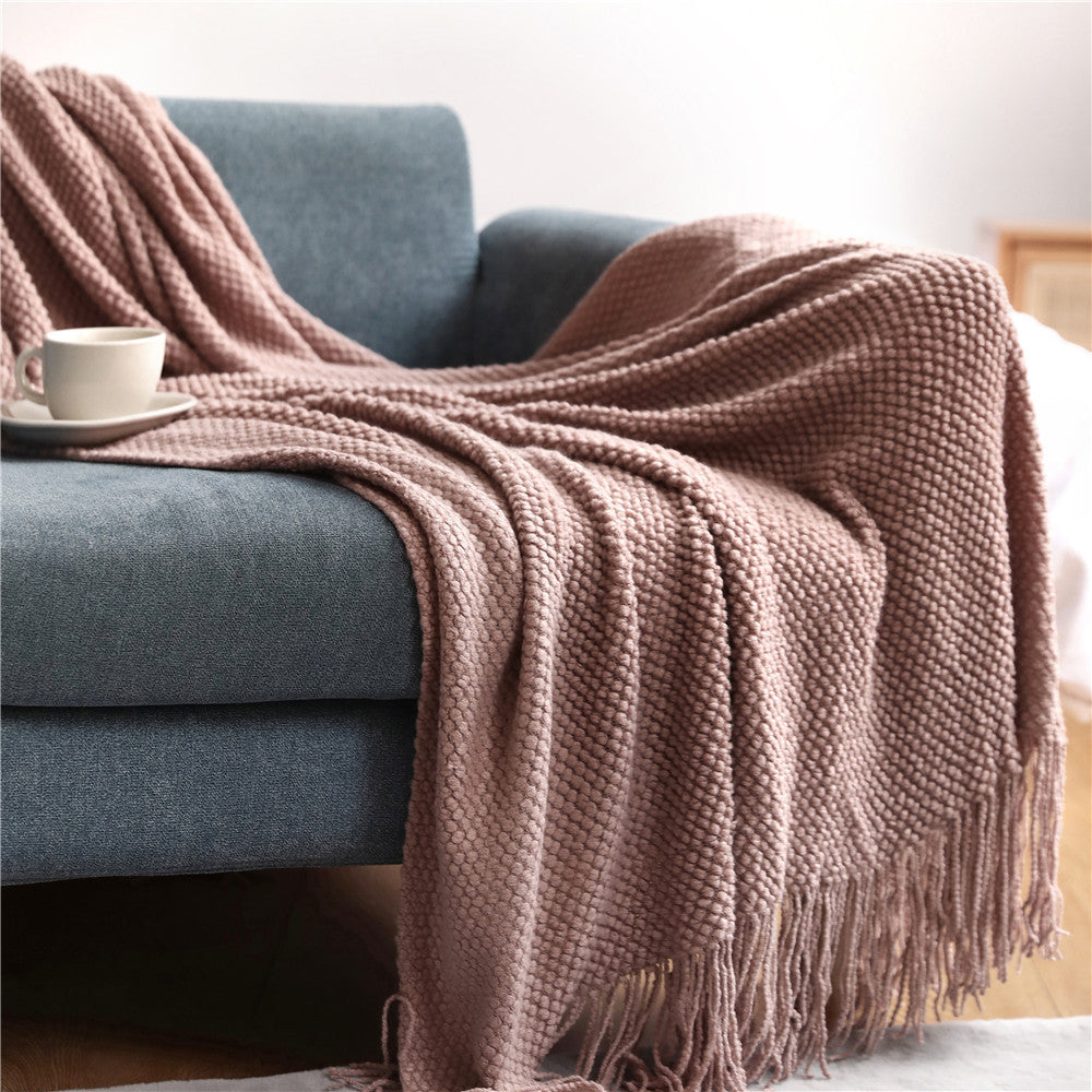 Fringed Knit Throw Blanket – product image 4