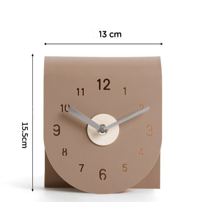 Silent Sculptural Desk Clock with Folded Design - product view 8