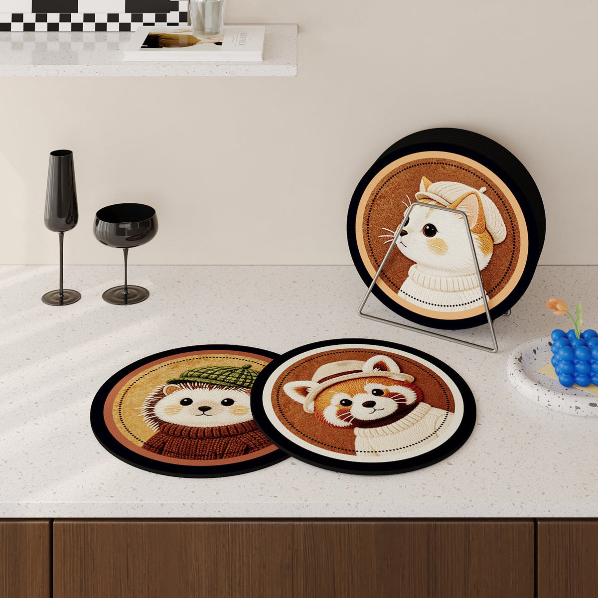 Animal Portrait Decorative Drink Mats – product image 2