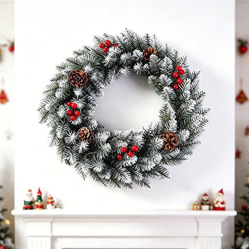 Artificial Christmas Pine Wreath with Berries and Pinecones, 50 cm - product view 3