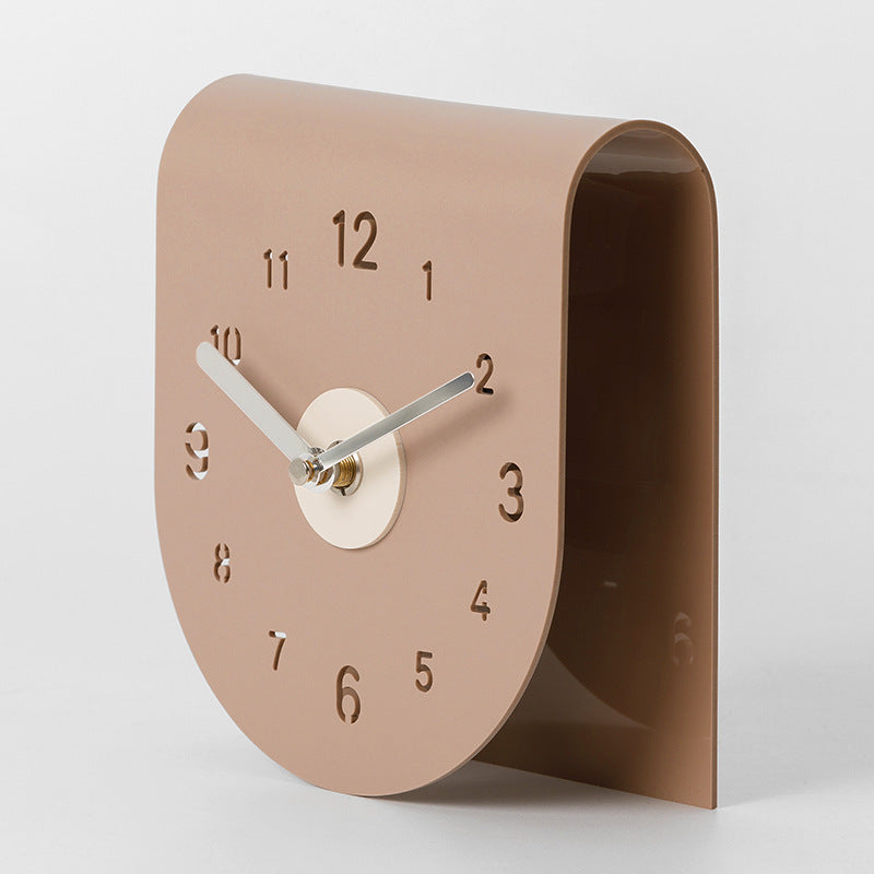 Silent Sculptural Desk Clock with Folded Design - product view 2