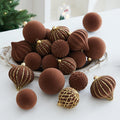 Chocolate-Tone Christmas Baubles, 26-Piece PVC Ornament Set - product view 1