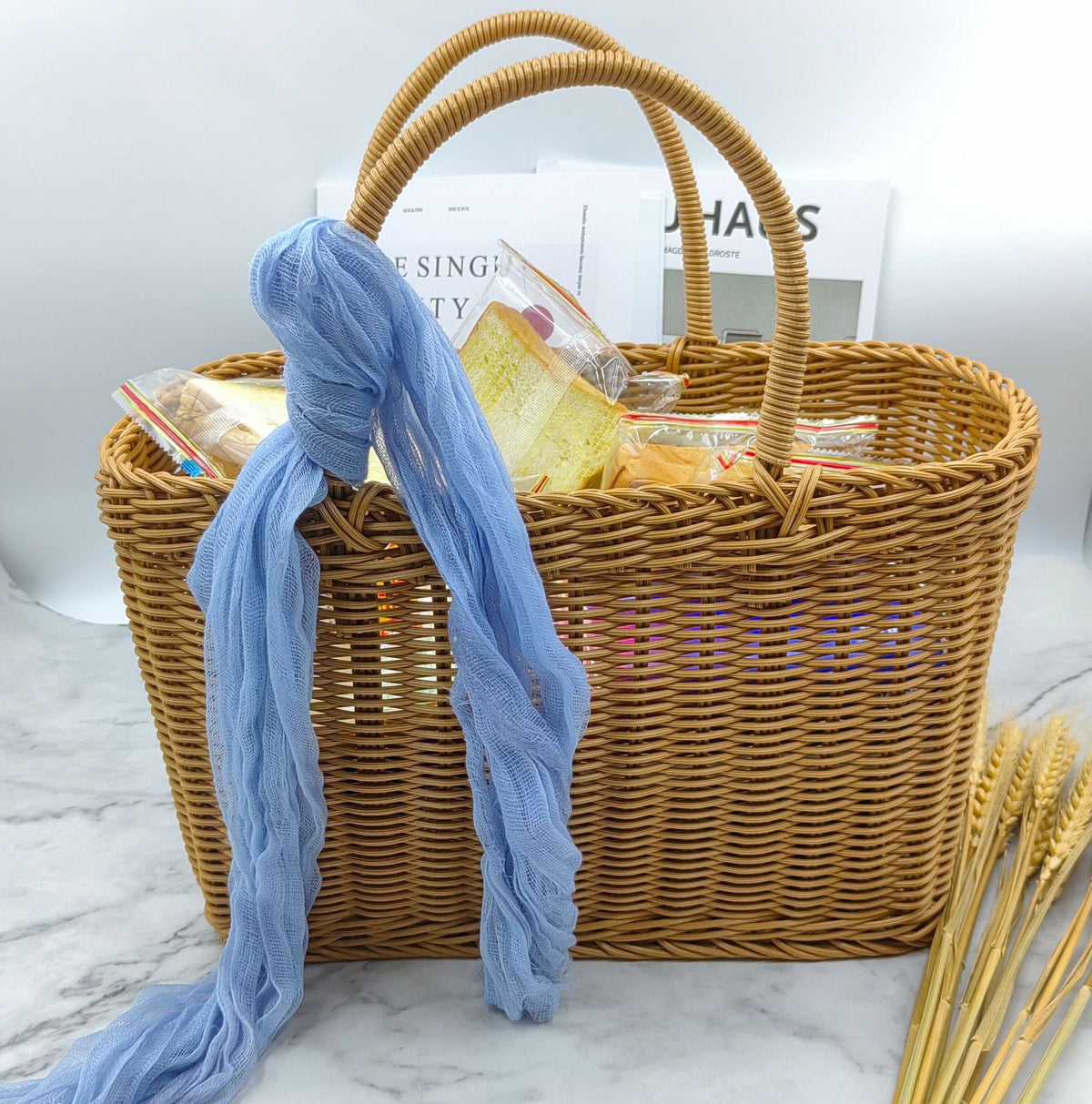 Handled Woven Storage Basket – product image 2
