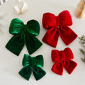 Green Velvet Christmas Bow Decoration, 22 × 20.5 cm - product view 1