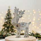 Wooden Reindeer Figurine with Snowflake Detail, 23 cm - product view 2