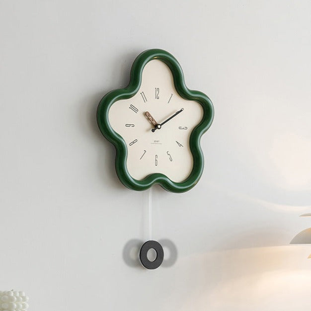 Flower Pendulum Wall Clock with Silent Sweep Movement - product view 7