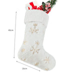 Snowflake Faux Fur Christmas Stocking, 40 cm - product view 7