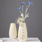 Textured White Ceramic Flower Vase – product image 1