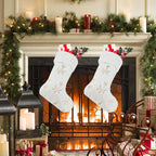 Snowflake Faux Fur Christmas Stocking, 40 cm - product view 2