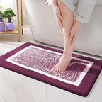 Plush Border Bathroom Mat, Quick-Drying and Washable - product view 6