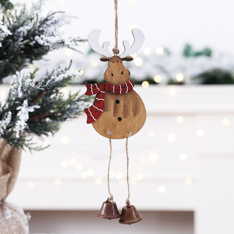 Rustic Wooden Reindeer Hanging Christmas Decoration - product view 1