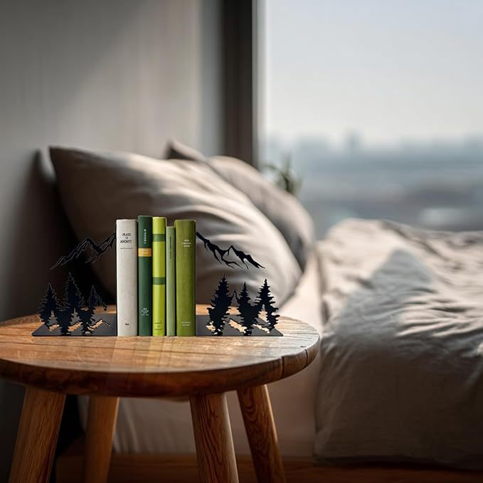 Mountain and Forest Metal Bookends – product image 3
