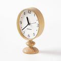 Retro Wooden Pedestal Desk Clock with Aluminium Hands - product view 1