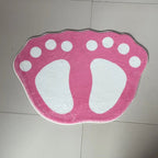 Footprint Bathroom Mat, Washable Polyester with Rubberised Backing - product view 2