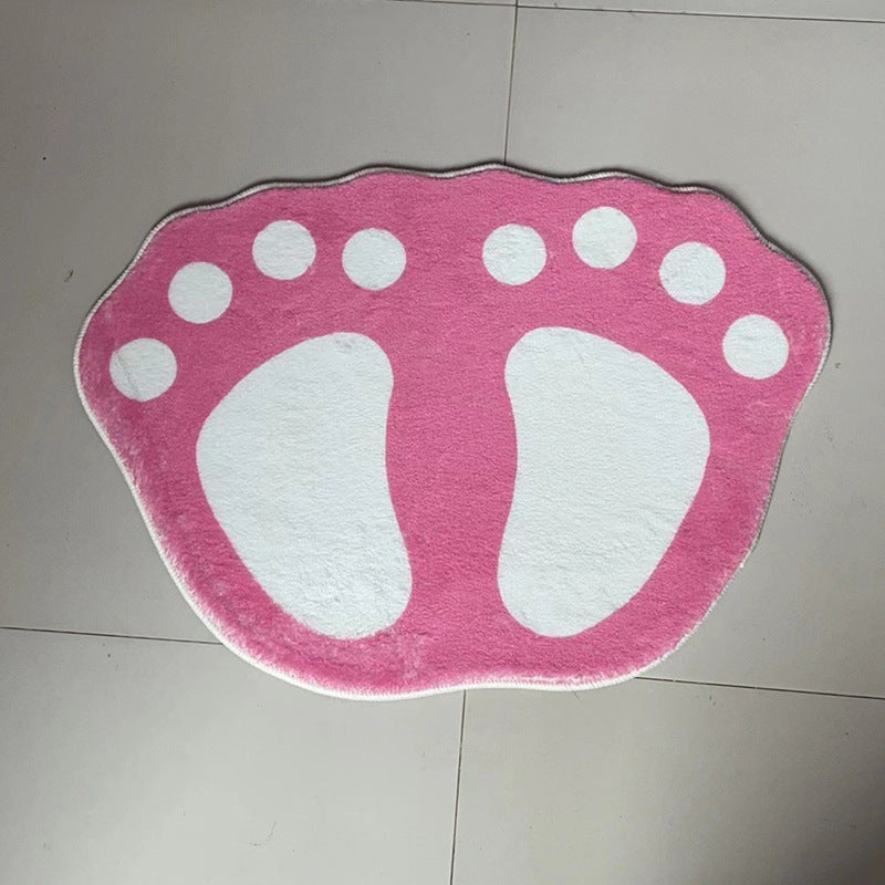 Footprint Bathroom Mat, Washable Polyester with Rubberised Backing - product view 2