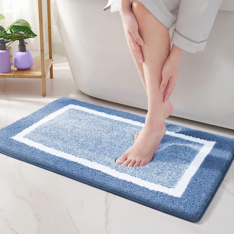 Plush Border Bathroom Mat, Quick-Drying and Washable - product view 7