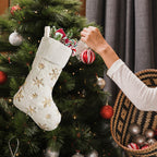 Snowflake Faux Fur Christmas Stocking, 40 cm - product view 3