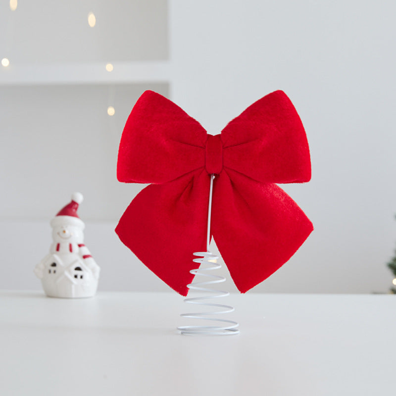 Red Fabric Christmas Bow Tree Topper, 28 × 23.5 cm - product view 4
