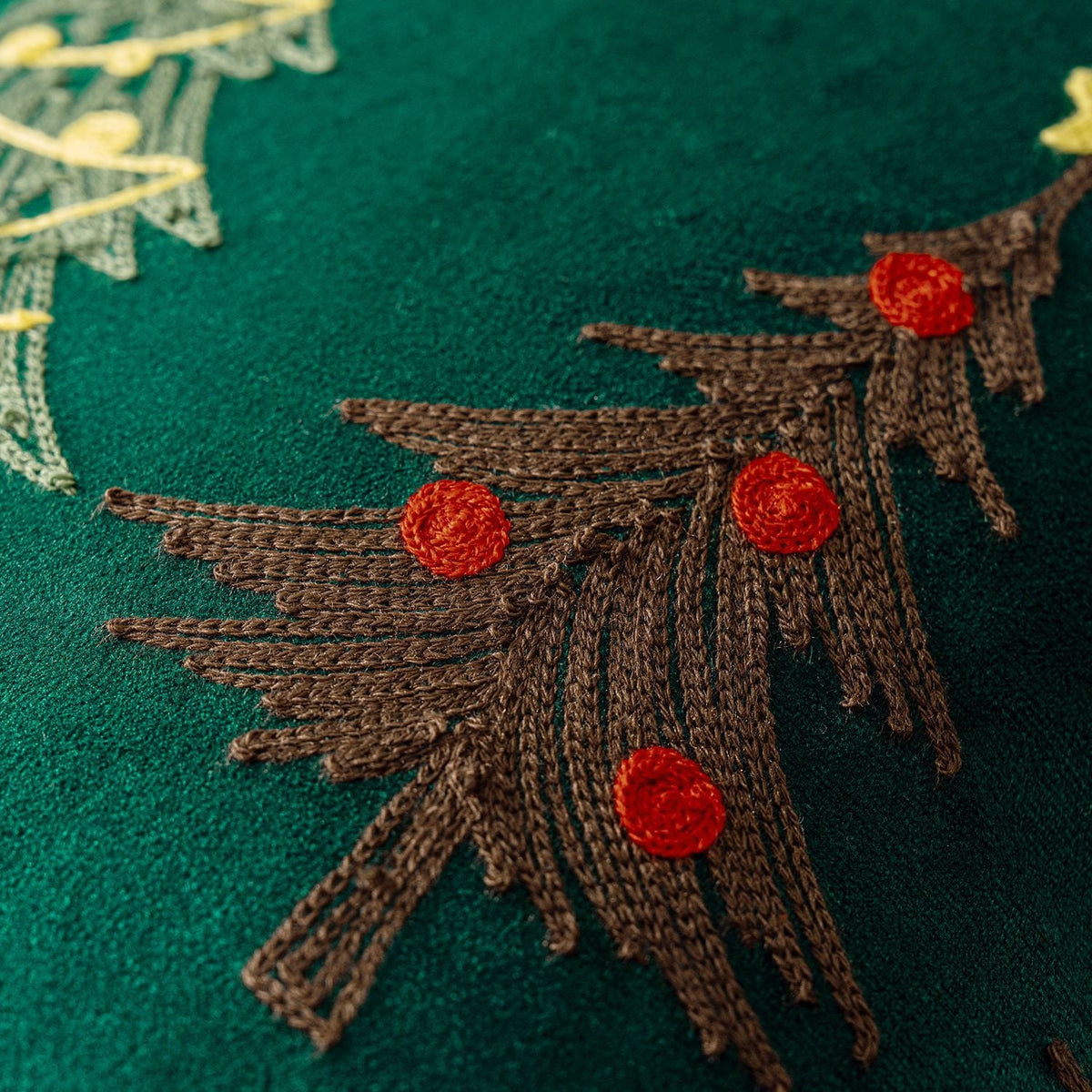 Embroidered Christmas Tree Pillow Cover, 45.01 × 45.01 cm - product view 3
