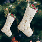 Snowflake Faux Fur Christmas Stocking, 40 cm - product view 4