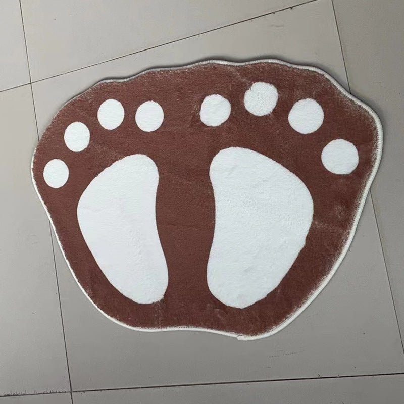 Footprint Bathroom Mat, Washable Polyester with Rubberised Backing - product view 6