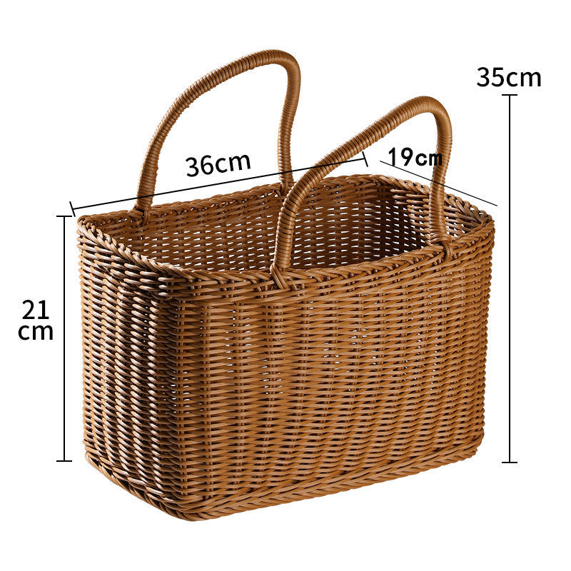 Handled Woven Storage Basket – product image 3