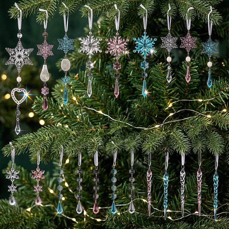 Crystal Snowflake Hanging Christmas Ornaments - product view 4
