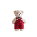 Plush Bear Christmas Ornament with Overalls and Bow Tie, 12 cm - product view 1