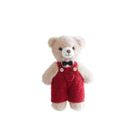Plush Bear Christmas Ornament with Overalls and Bow Tie, 12 cm - product view 1