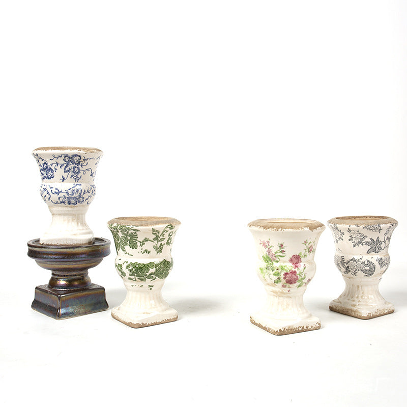 Floral Pedestal and Bowl Planters – product image 1