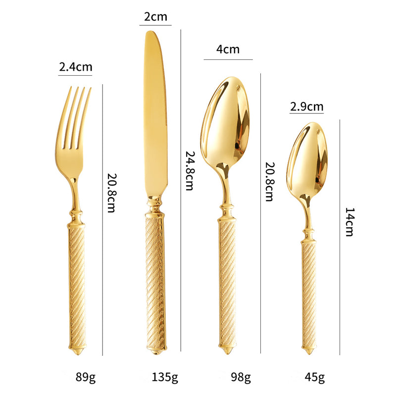 Textured Handle Gold Cutlery Set – product image 5