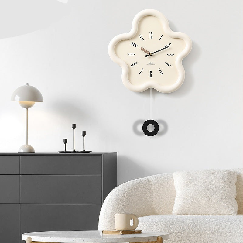 Flower Pendulum Wall Clock with Silent Sweep Movement - product view 3