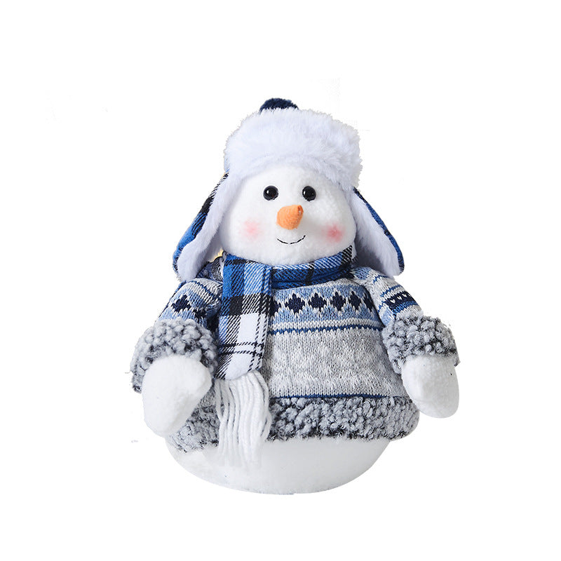 Fabric Snowman Christmas Figurine with Hat and Scarf, 33 cm - product view 1