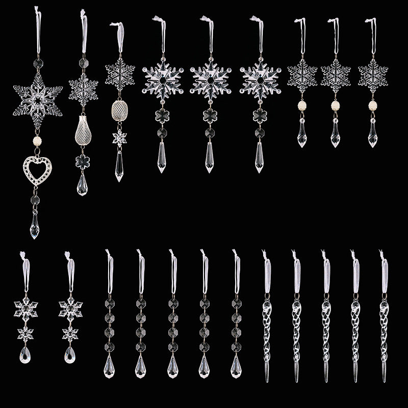 Crystal Snowflake Hanging Christmas Ornaments - product view 1